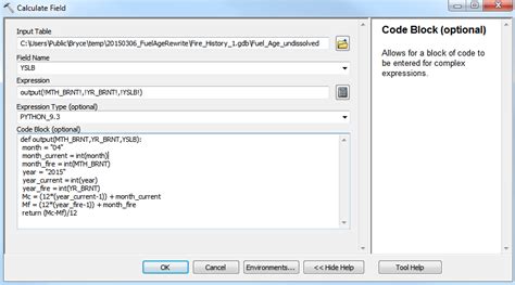 Using Defined Function Code Block With Python In ArcGIS Geographic