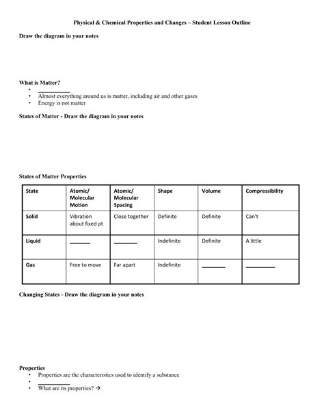 Physical And Chemical Properties And Changes Worksheet Worksheets Library