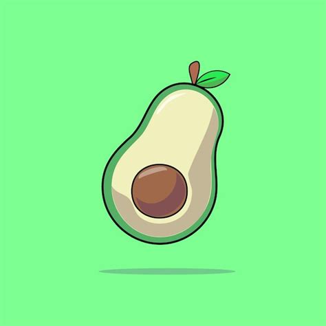 Premium Vector Avocado Fruit Simple Vector Illustration