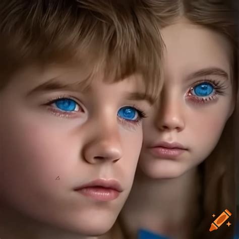 Photorealistic Portrait Of Terrified Siblings With Blue Eyes On Craiyon