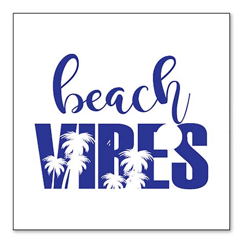 Distinctink Custom Bumper Sticker 10 X 10 Decorative Decal White Background Beach Vibes