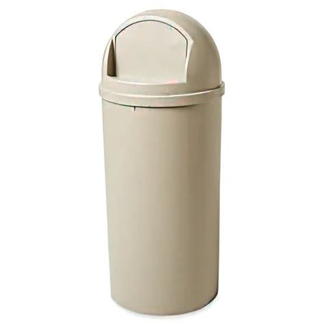 Rubbermaid Commercial Marshal Gallon Plastic Round Trash Can Beige