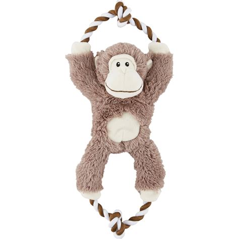 FRISCO Monkey Plush with Rope Squeaky Dog Toy, Medium/Large - Chewy.com