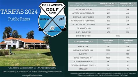 Tarifas Bellavista Huelva Club Club De Golf Bellavista