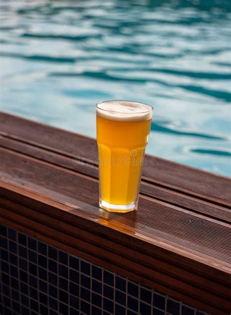 Glass Of Beer At The Pool Barside Stock Image Image Of Pool Cold 151266517