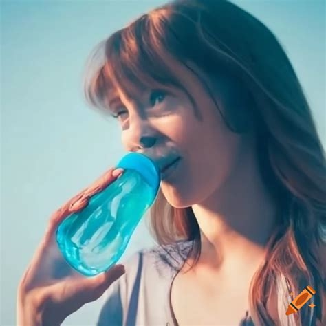 Person Enjoying A Drink From A Water Bottle On Craiyon