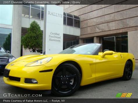 Velocity Yellow 2007 Chevrolet Corvette Convertible Ebony Interior