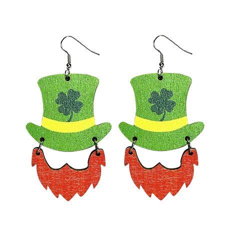 St Patricks Day Earrings St Patricks Day Clovers Green Rainbow