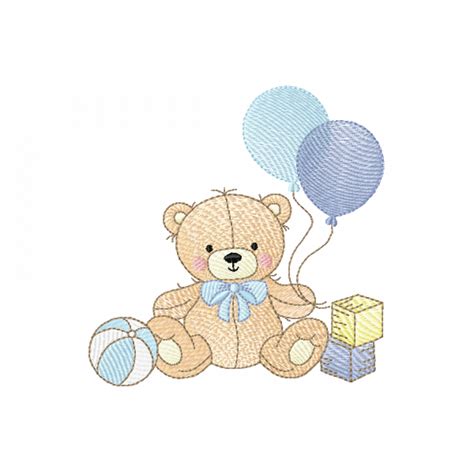 Bear birthday Embroidery Design