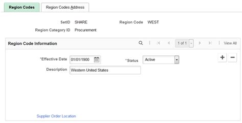 establishing regions  region codes