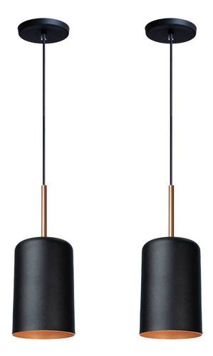 Kit 2 Luminária Pendente Veneza Preto Teto Moderna Pendant Light