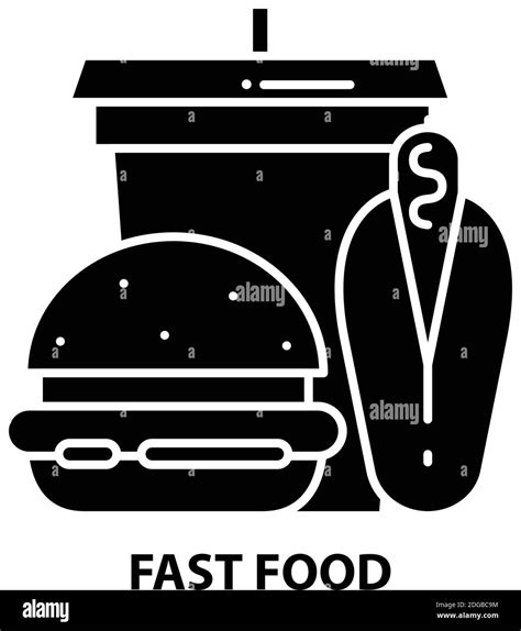 Fast Food Icon Black Vector Sign With Editable Strokes Concept