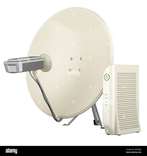 Digital satellite dish receiver with satellite dish. Communication ...