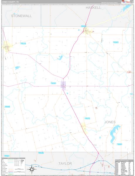 Jones County, TX Wall Map Premium Style by MarketMAPS - MapSales