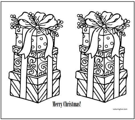 Christmas Present Coloring Pages 10 Printable Sheets Simple To Draw