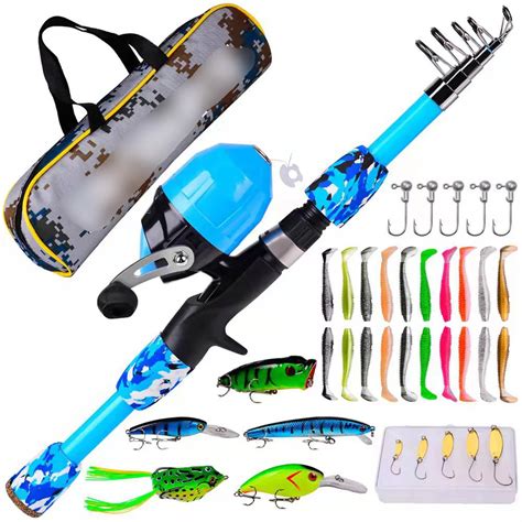 Kids Fishing Pole Portable Telescopic Fishing Rod And Reel Combo Kit