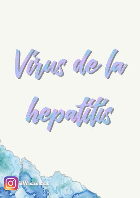 Virus De La Hepatitis Fichas De Estudio Medicina Zip Udocz