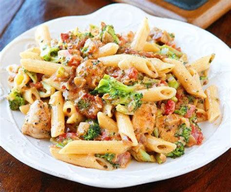 Cheesy Chicken Bacon Broccoli Pasta Recipe Just A Pinch Recipes