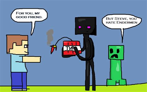 Minecraft Enderman And Creeper Drawing Free Image Download