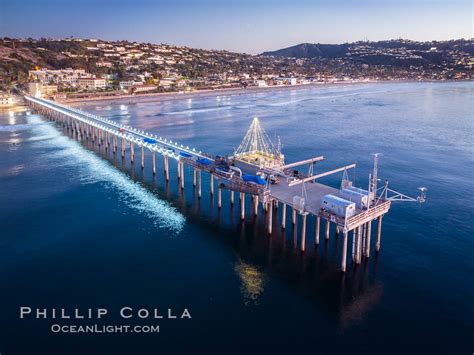 Scripps Pier And Christmas Lights Aerial View Scripps Institution Of