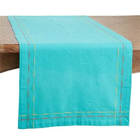 Fennco Styles Dobby Border Woven Cotton Table Runner W X L