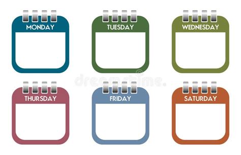 Week day calendar sheets stock vector. Illustration of everyday - 24264367