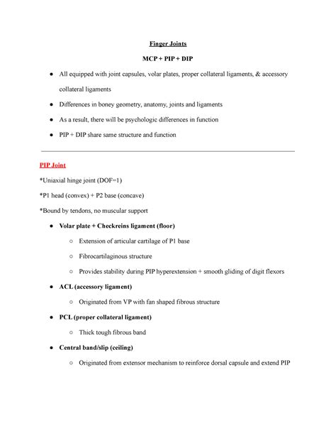 PIP joint - Finger Joints MCP + PIP + DIP All equipped with joint ...