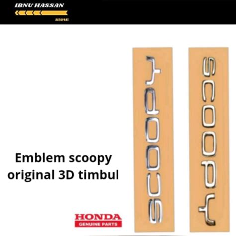 Jual Emblem Scoopy Gold Chrome D Original Honda Kode