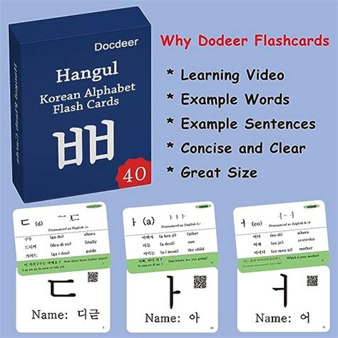 Snapklik Hangul Korean Alphabet Syllabary Flash Cards For