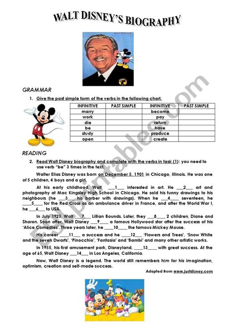 a famous person biography - ESL worksheet by hichamcom