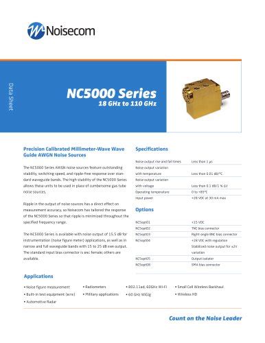 Nc Series High Enr Noise Source Ghz To Ghz Noisecom Pdf