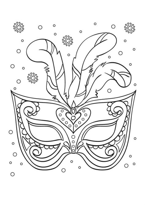 Coloriage Masque de Venise pour Carnaval télécharger et imprimer gratuit