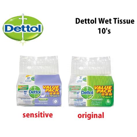 Dettol Personal Care Wet Wipes Sensitive Anti Bac 10s X 3 Value Pack Shopee Malaysia