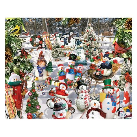 White Mountain Puzzles Snowmen 1000 Piece Jigsaw Puzzle