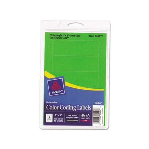 Avery Printable Self Adhesive Removable Color Coding Labels Ave05494