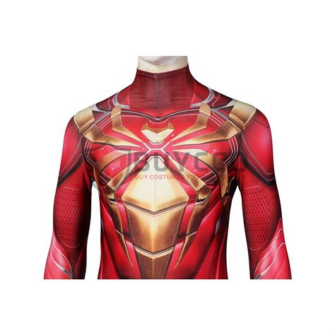 Spider Man Cosplay Costume Iron Spider Armor Costume Hq Printed Spandex Jumpsuits