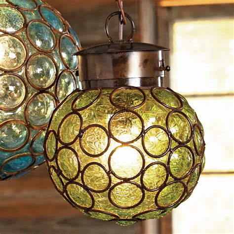 Southwest Glass Sphere Pendant Light Medium Lone Star Western Decor