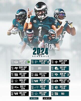 Philadelphia Eagles Season Schedule Nfl X Photograph Print Ebay