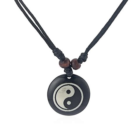 Pcs A Black Resin Faux Yak Bone Resin Yin Ying Yang Taiji Bagua Charms