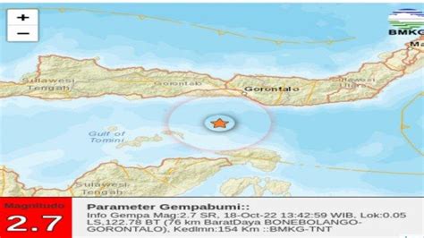 Gorontalo Diguncang 2 Kali Gempa Bumi Selasa 18 Oktober 2022 Tribun