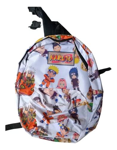 Mochila Anime Naruto Blanca Sasuke Sakura Envío gratis