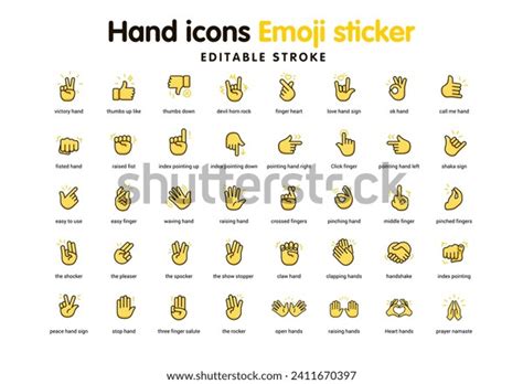 funny symbol sticker vector hand gesture stock vector royalty