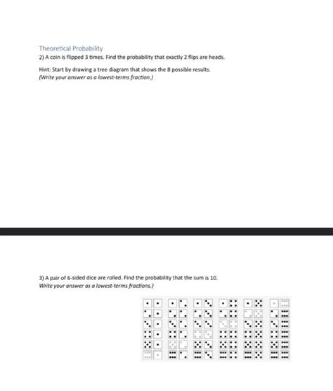 Solved Theoretical Probability 2) A coin is flipped 3 times. | Chegg.com