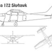 Cessna Skyhawk Airplane Blueprint Drawing Plans B Digital Art By