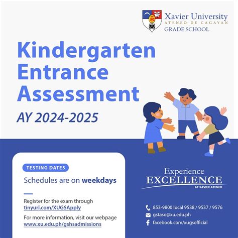 Xavier University Kindergarten Entrance Assessment Ay 2024 2025