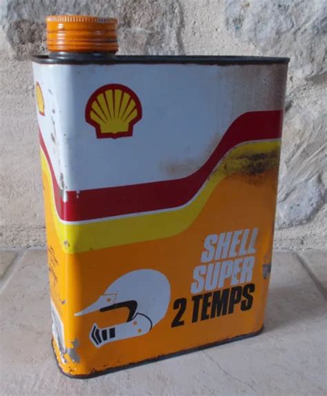 Ancien Bidon D Huile Shell Super Temps France Vintage Oil Can Vieux