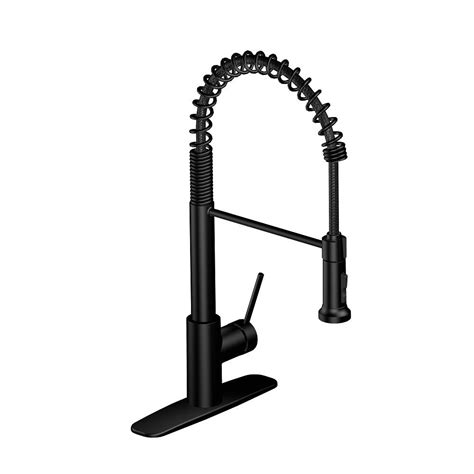 Glacier Bay Lemist Single Handle Coil Springneck Pull Down Sprayer Kitchen Faucet In Matte