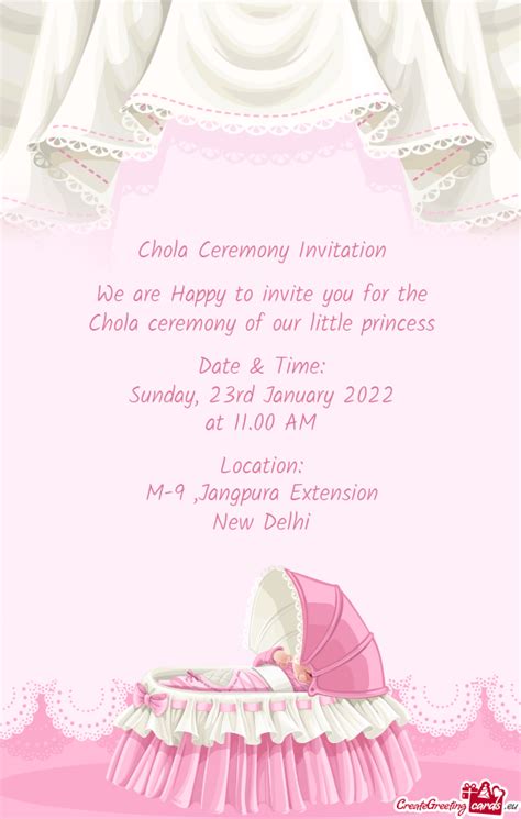 Chola Ceremony Invitation We Are Happy To Invite You Free Cards