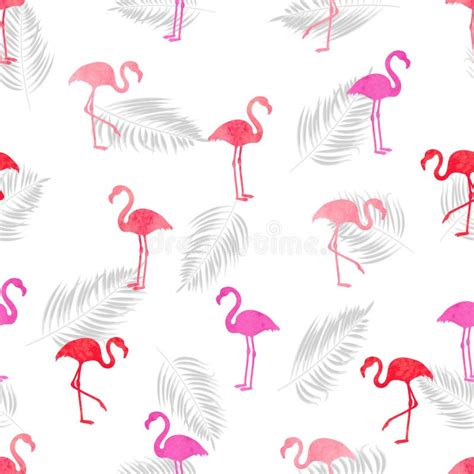 Teste Padrão Sem Emenda Do Flamingo Ilustração Do Vetor Da Aquarela