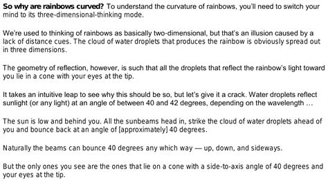 Why A Rainbow Is Curved